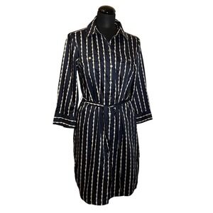 Tommy Hilfiger Nautical Rope Shirt Dress in Navy Blue, Women's Size Medium